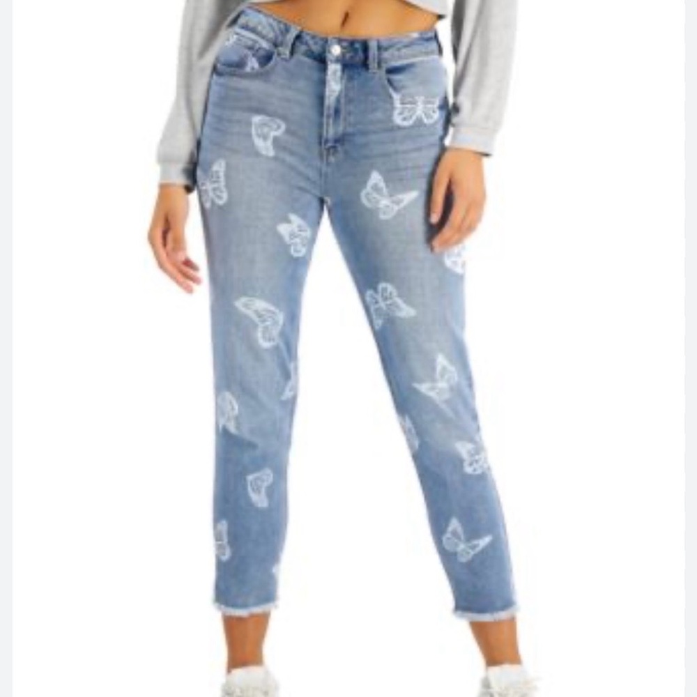 Tinseltown Blue Butterfly Ankle Jeans Size 11/12